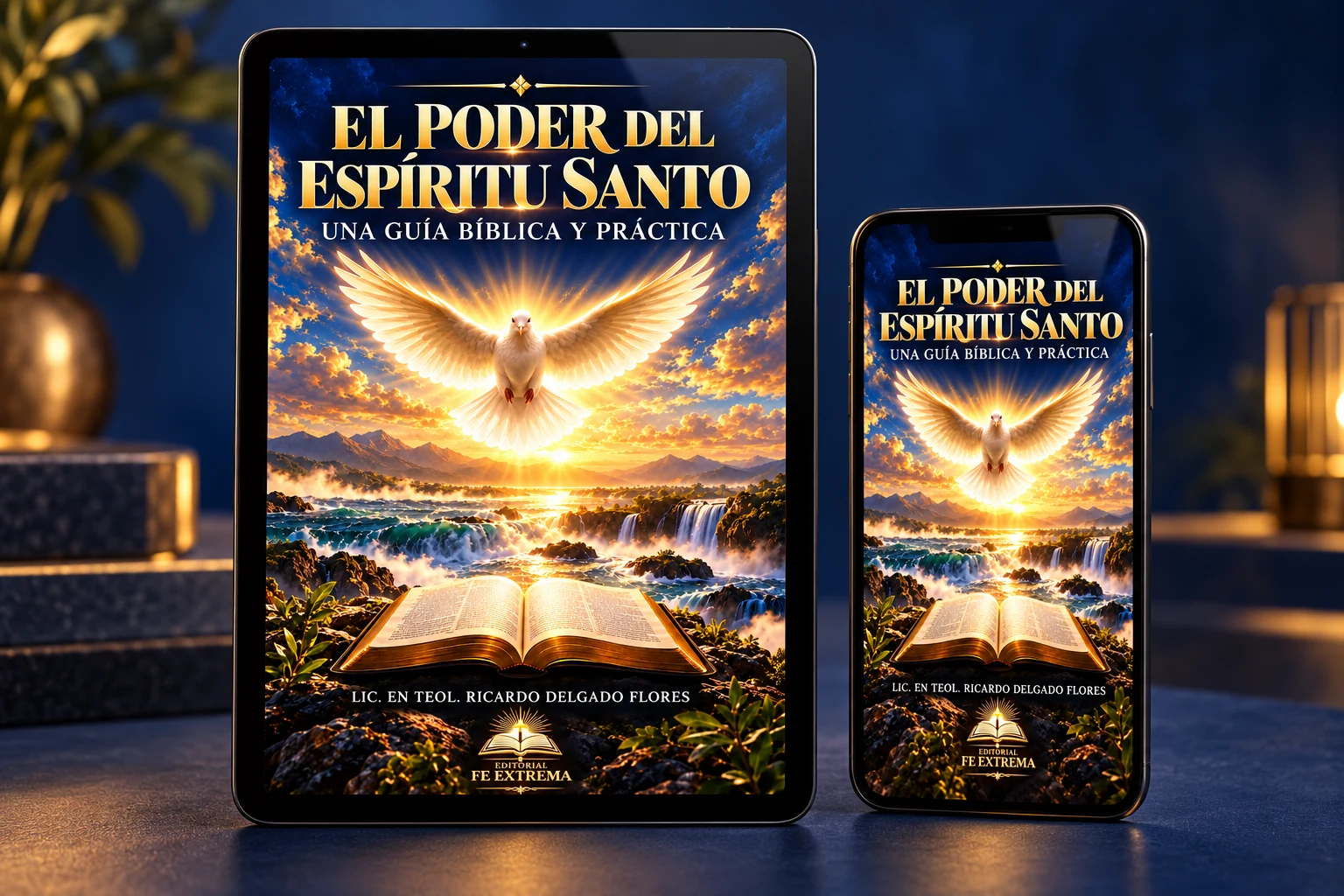 El ebook presentado en una tableta y un teléfono